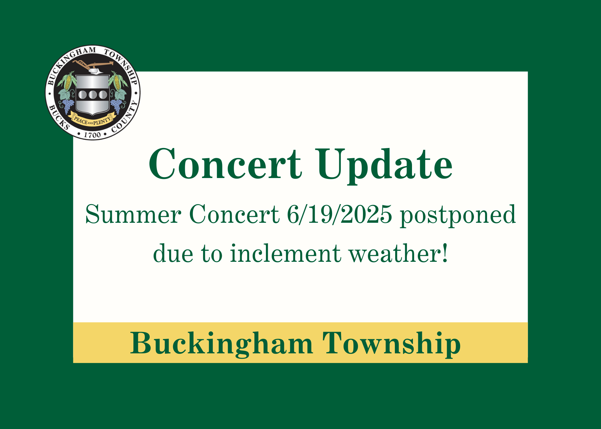 Buckingham Township FYI Template Concert
