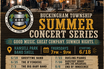 Summer Concert Series Kicks Off June 18 in Buckingham Township