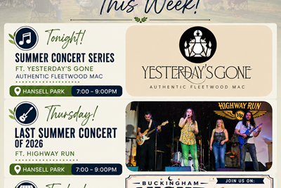 Three Nights, Three Great Events: A Big Week in Buckingham!